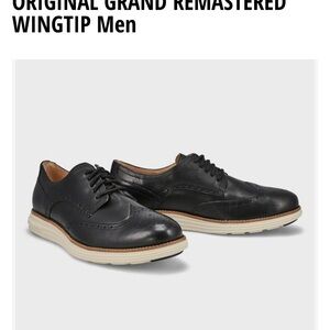 Cole Haan Black Oxford Shoes with Modern Wingtip Design
